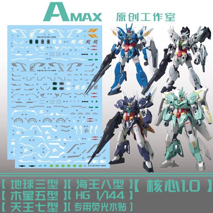 HG CORE GUNDAM 1.0 EARTHREE URAVEN NEPTEIGHT JUPITIVE WATER DECAL AMAX