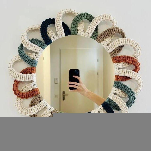 PREMIUM MACRAME cermin macrame hiasan dinding dekorasi ruangan hiasan gantung HIASAN DINDING TALI
