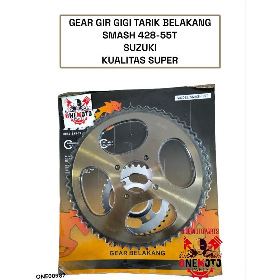 Gear Gir Gigi Tarik Belakang Ukuran Besar Smash 428-55T 428-60T Suzuki Kualitas Super