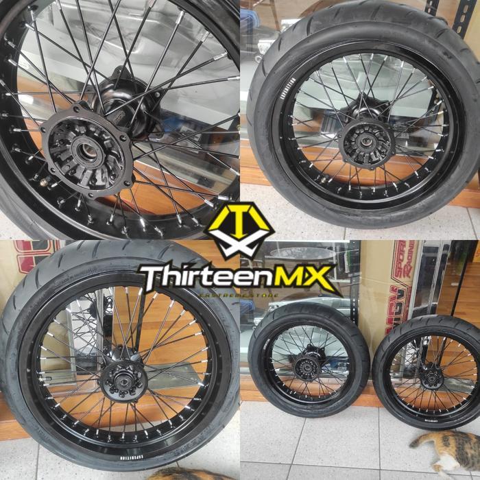 Wheelset Velg Supermoto WR 155 WR155 Tromol Expedition 350-300 Ring 17