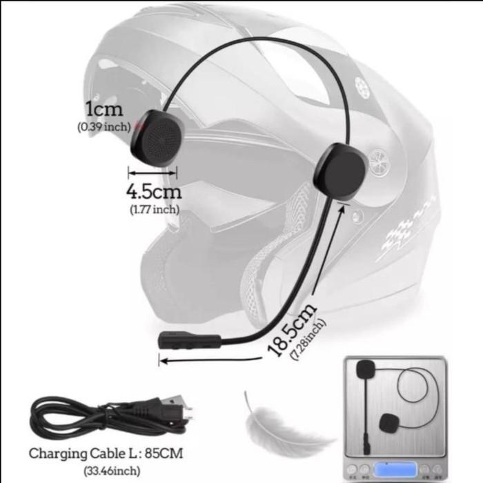 Headset Bluetooth Helm Mh04 With Microphone Music Wireless
