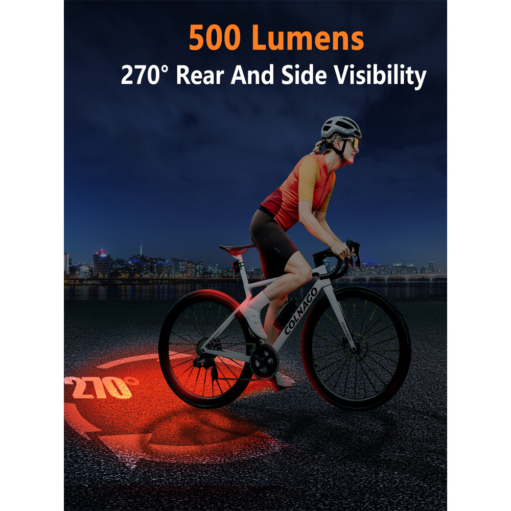 RAVEMEN Bike Lights Set Bicycle K1800+TR500 LED Front Rear Rechargeable Headlight Taillight