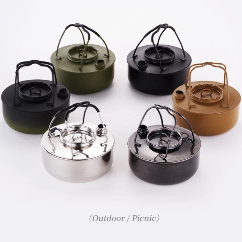 1.5L Outdoor Kettle Camping Kettle Portable Stainless Steel Camping Picnic Kettle Kitchenware