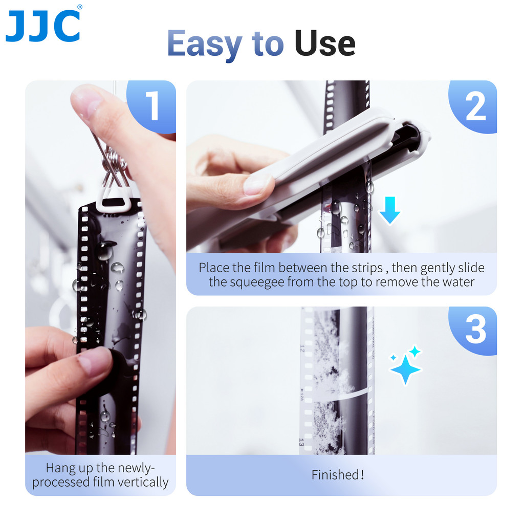 Jjc 35Mm 120Mm Film Squeegee Film Wiper With Silicone Blades Remove Water Film Tools 35Mm Film
