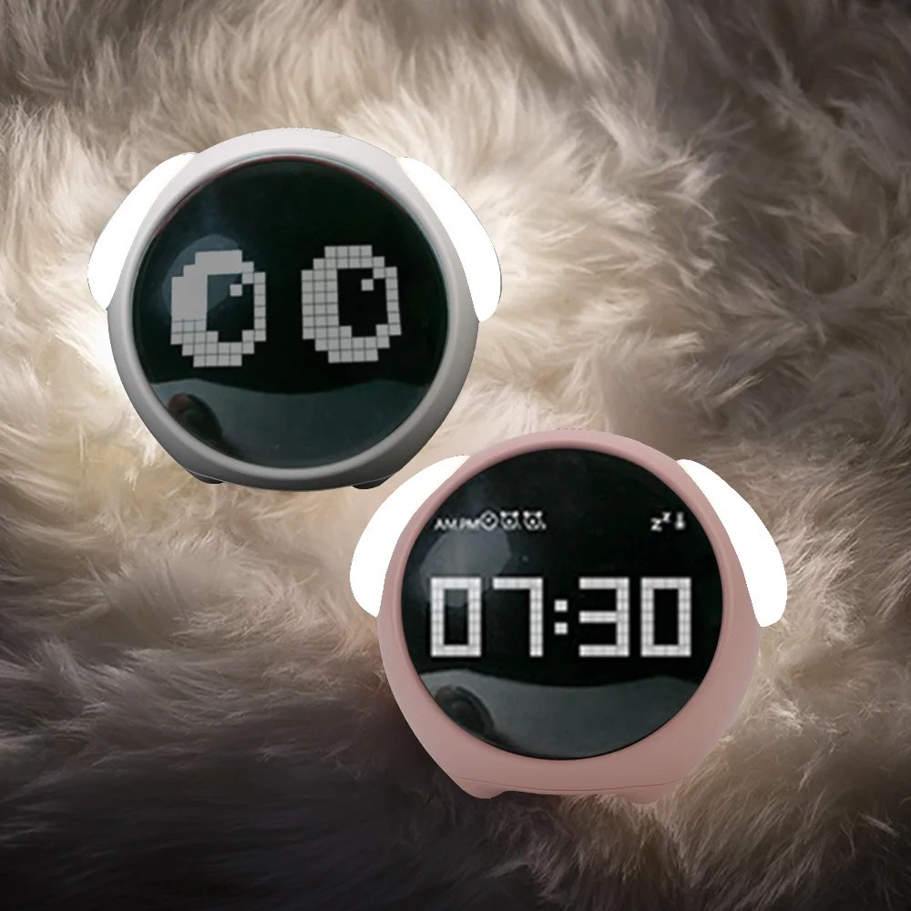 Child Alarm Clock Digital Emotion Table Clock WIth Light Living Room Bedroom Desktop Clock Cute