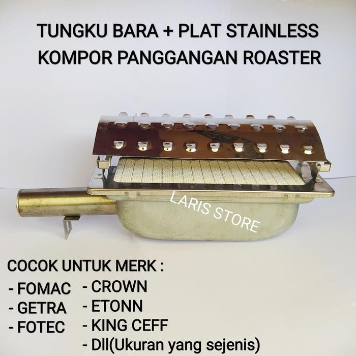 Tungku Bara + Plat Stainless 1set Kompor Panggangan Roaster Panggang