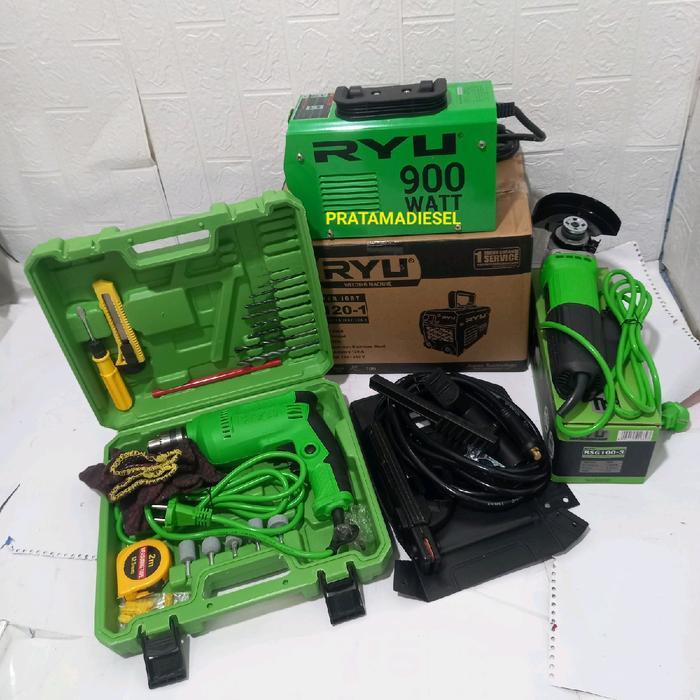 RYU-PaketMesinLas900watt&BorKoper10mm(22pcs)&Gerindra4"Berkualitas