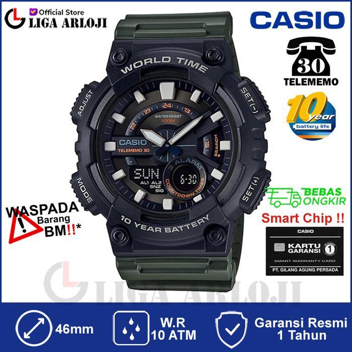 TERMURAH AEQ-110W-3AVDF Jam Tangan Pria Hijau Army AEQ110W AEQ-110W-3A AEQ 110W 3AVDF READY STOCK