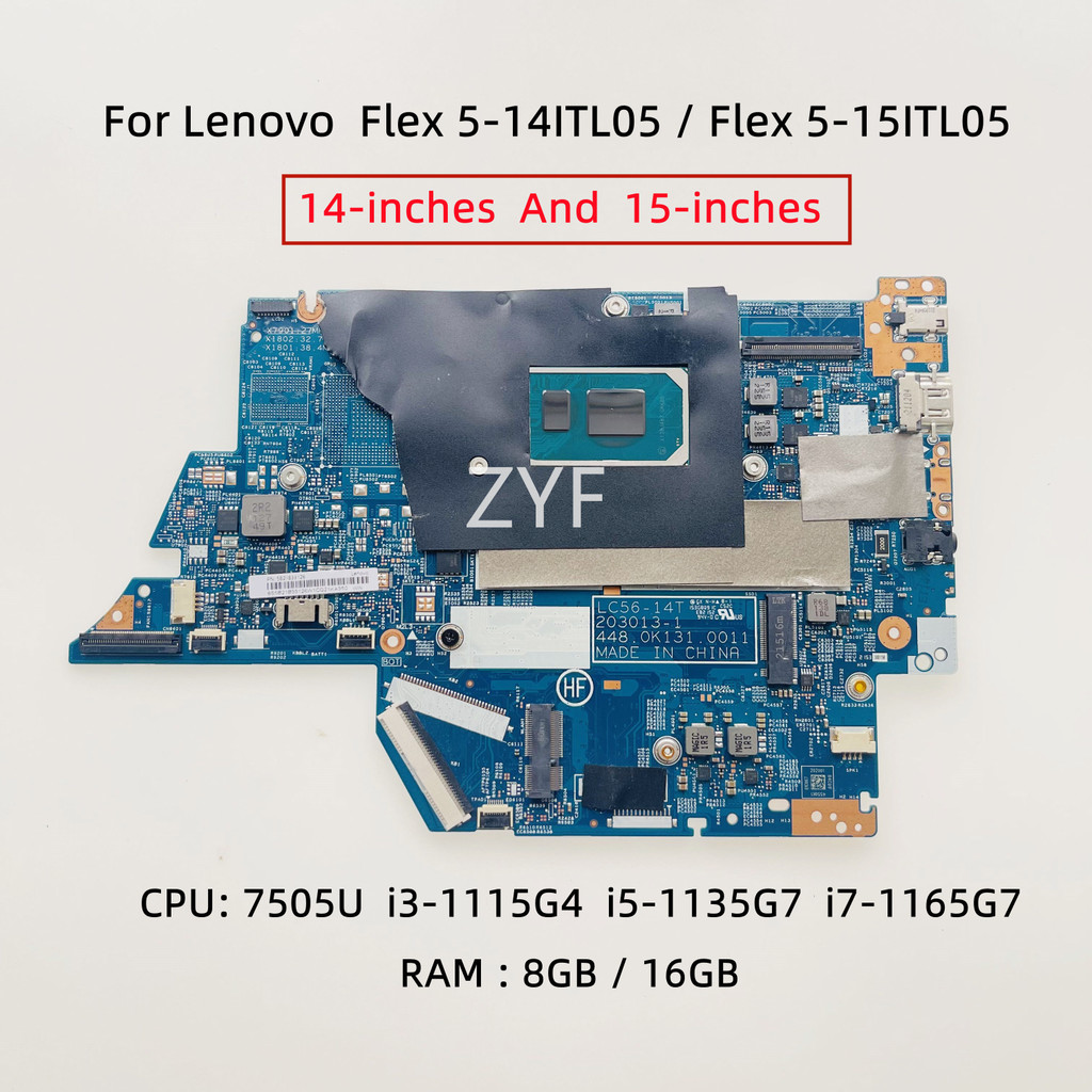 LC56-14T 203013-1 For Lenovo ideapad Flex 5-14ITL05 Flex 5-15ITL05 Laptop Motherboard With 7505U i3