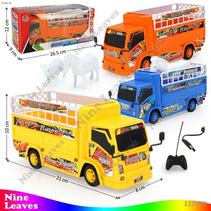 Mainan Anak RC Remote Control Truk Muat Charge Telolet Lampu Truck Oleng 5 Channel