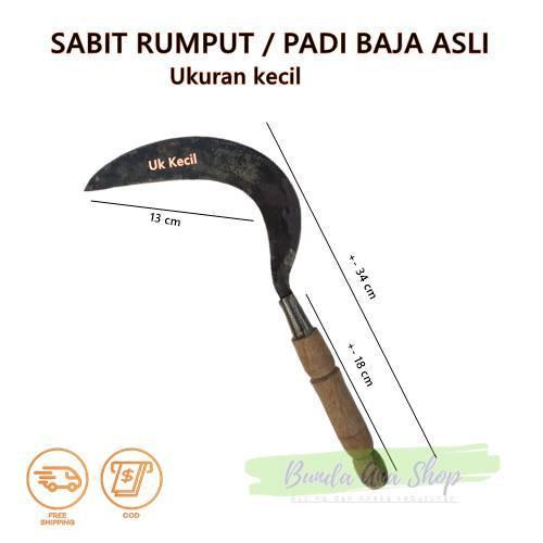 "New" Sabit Panen Padi/ Arit baja Super Sabit Rumput - Alat berkebun baja as