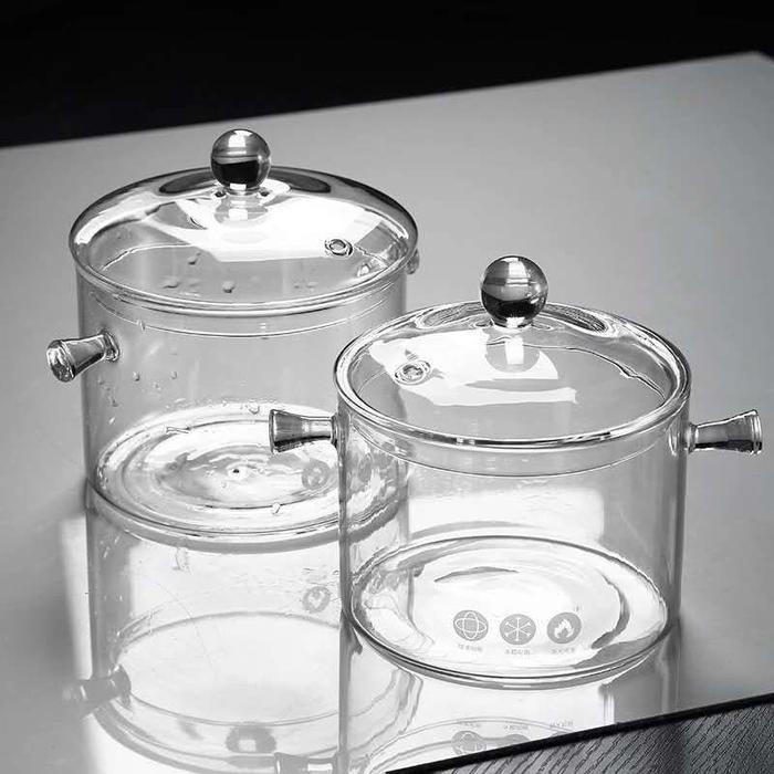 Panci Kaca Bening Transparan Panci Masak Glass Kitchenware Glass Stewpot