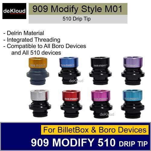 909 Modify 510 Style Drip Tip M01 driptip for billet box boro dotaio dotmod v2 hadaly wasp hastur