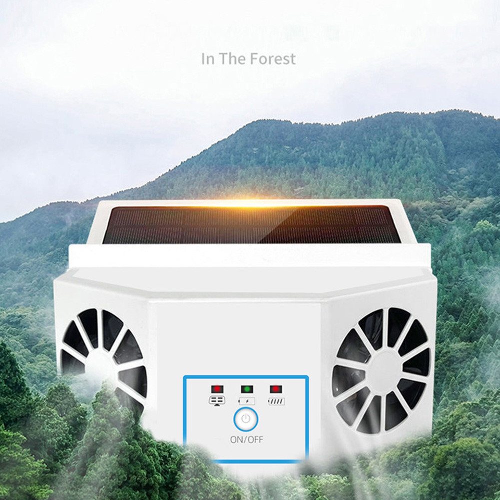 Auto Ventilation Fan Solar Charging Auto Cooling Fan 2 Heads Radiator Ventilation System 4500RPM Air