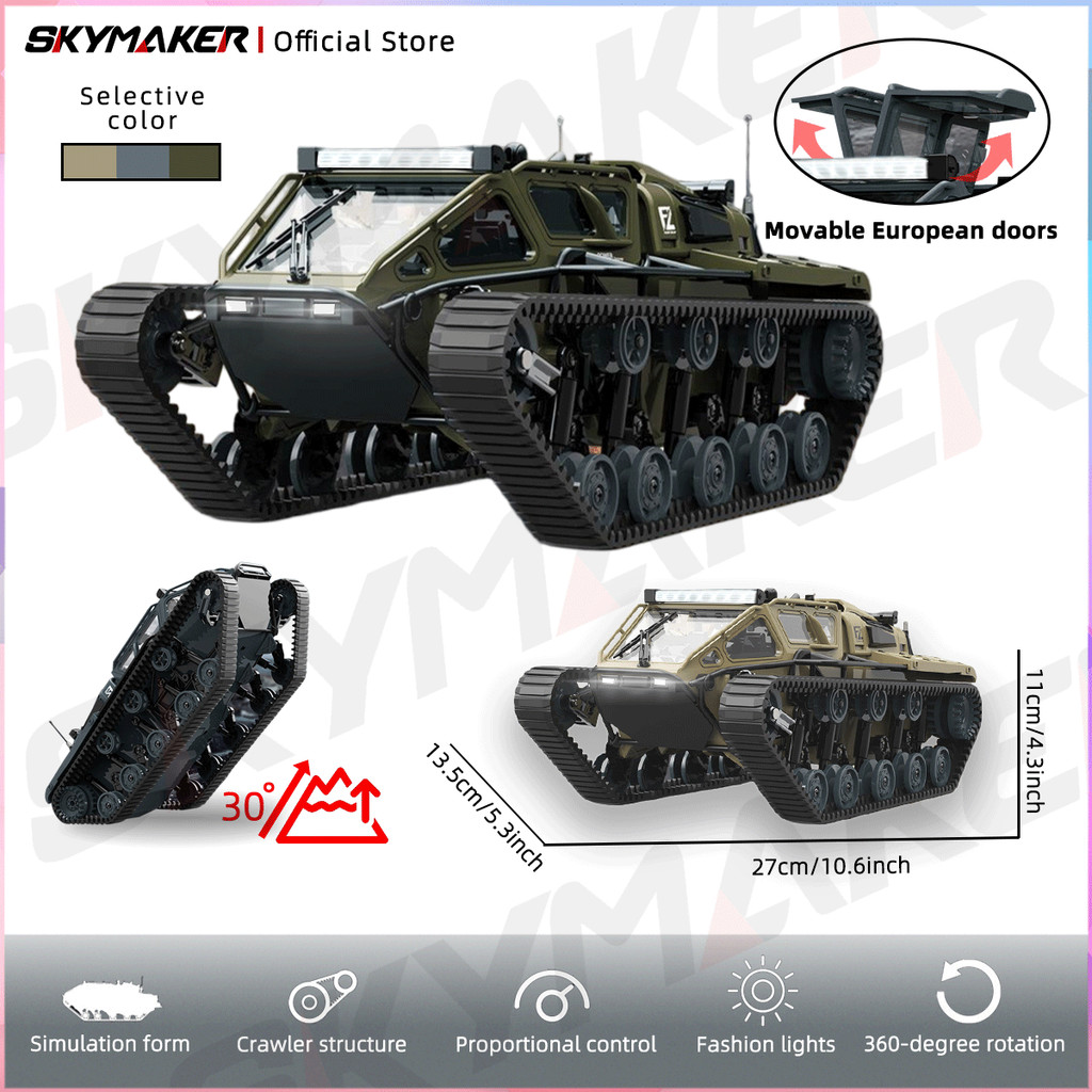 JJRC C8812 RC Tank Mainan Stunt Off-road Kendaraan Remote Control Kecepatan Tinggi Drift dengan Roda