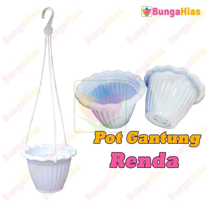 Pot Gantung Renda 25 Bunga Tanaman Hias Gantungan Pot Plastik