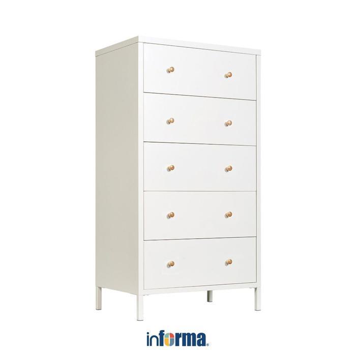 Informa Larry Laci Penyimpanan - Putih Kabinet Lemari Tempat Baju Kontainer Organizer Almari Pakaian
