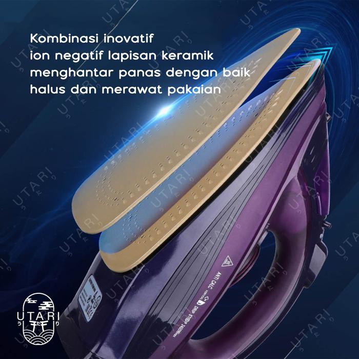 UTARI - SHIWANOBASHI Setrika Uap Tanpa Kabel Cordless Electric Ceramic Steam Iron Listrik