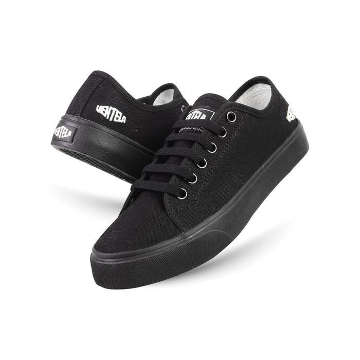 READY Sepatu Ventela Alpha Low Wanita Pria Casual Shoes Ventela Official Canvas Black Putih Sneakers