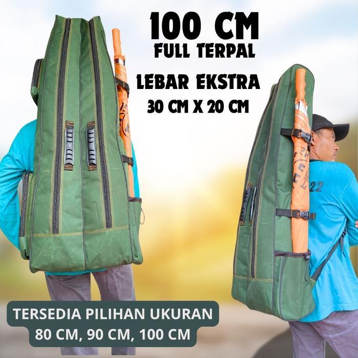 Tas pancing dua ruang 100cm bahan terpal truk
