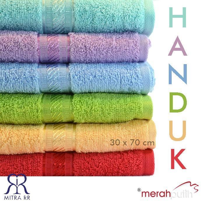 MitraRR Handuk Merah Putih Kecil 70x30 Terry Palmer Handuk Olahraga Sport Towel
