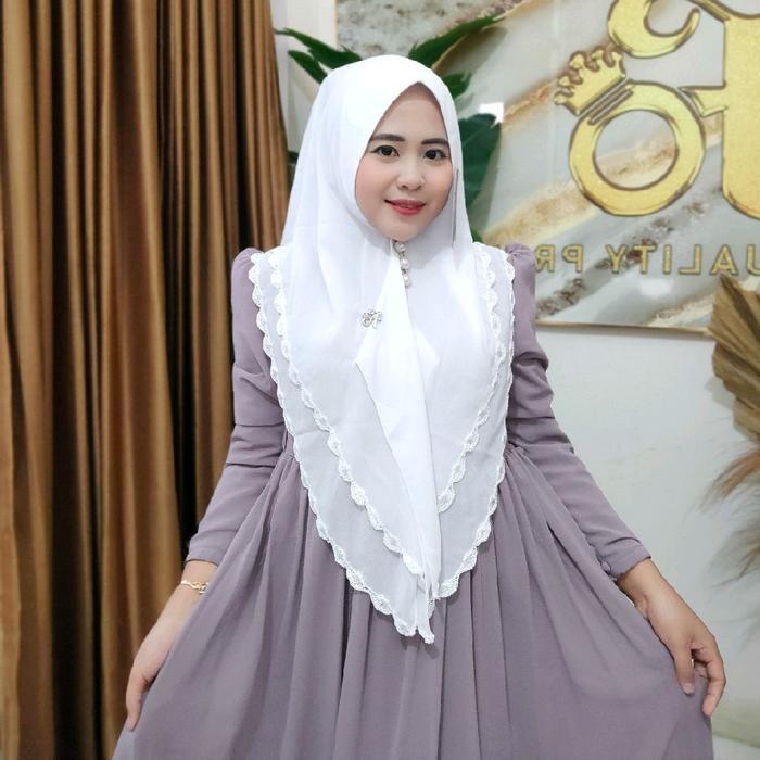 Sedia hijab fo zaenab sulam ceruty empat layer