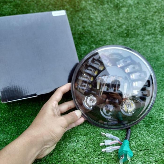 Barkoli_sell - Headlamp projektor 19 Led 7 Inch 9 Watt DOT SAE Original Car Lampu Daymaker Headlamp