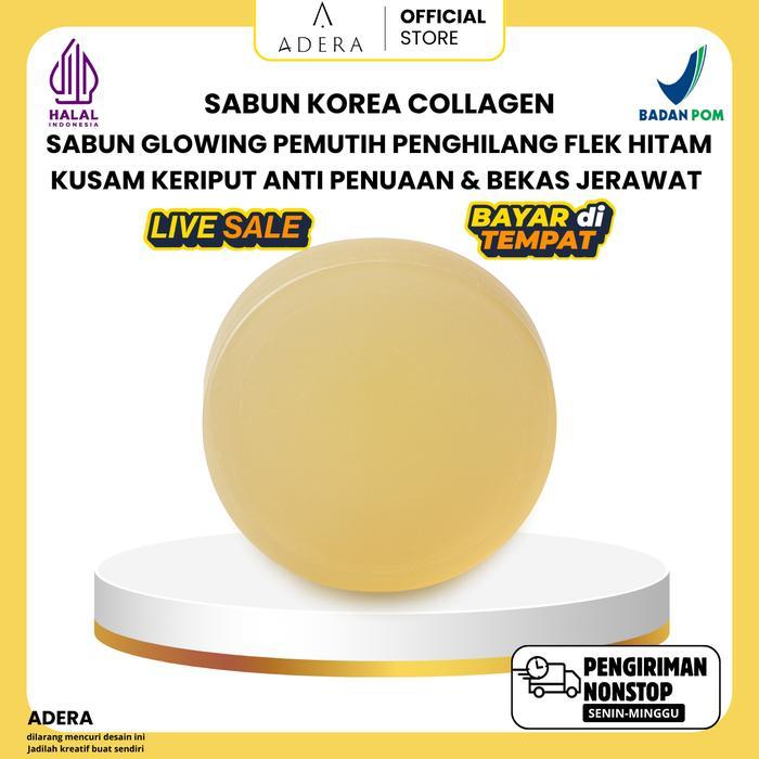 [BPOM HALAL] Adera Sabun Korea Collagen Wajah & Badan Glowing Putih Bersih Bebas Jerawat Kusam Flek