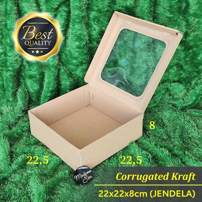 KOTAK KUE - CAKE BOX - DUS BOLU 22x22x8 CM - JENDELA