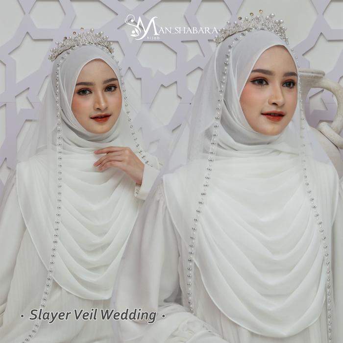 Slayer Pengantin Tile Mutiara Aksesoris Hijab Pernikahan ManShabara Hijab