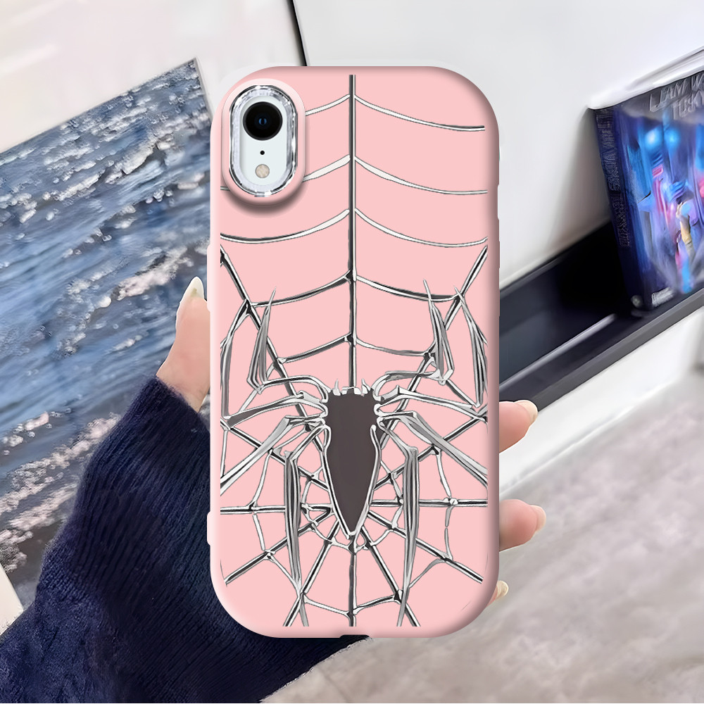 Softcase Phone Case For Compitable With iPhone XR Fashion Soft Laba-laba Trendi Keren Sederhana Pria