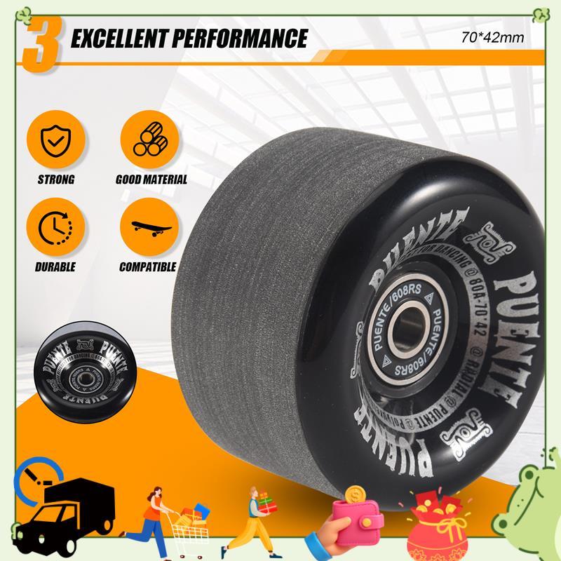 AB94-PUENTE 4Pcs/Set Skateboard Wheels 70X42mm 7 Inch Skateboard Longboard Wheels Drift Board