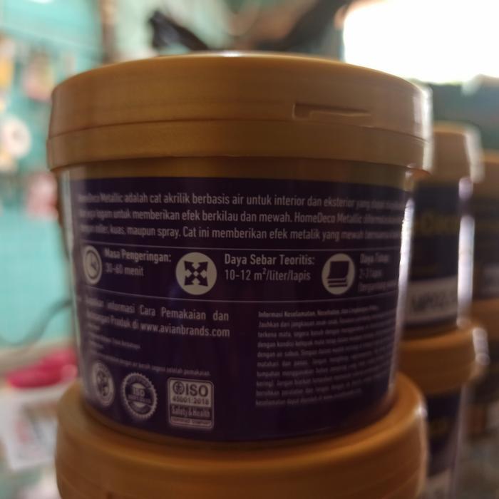 lenkote homedeco metallic - cat metalik emas perak 0.75 L