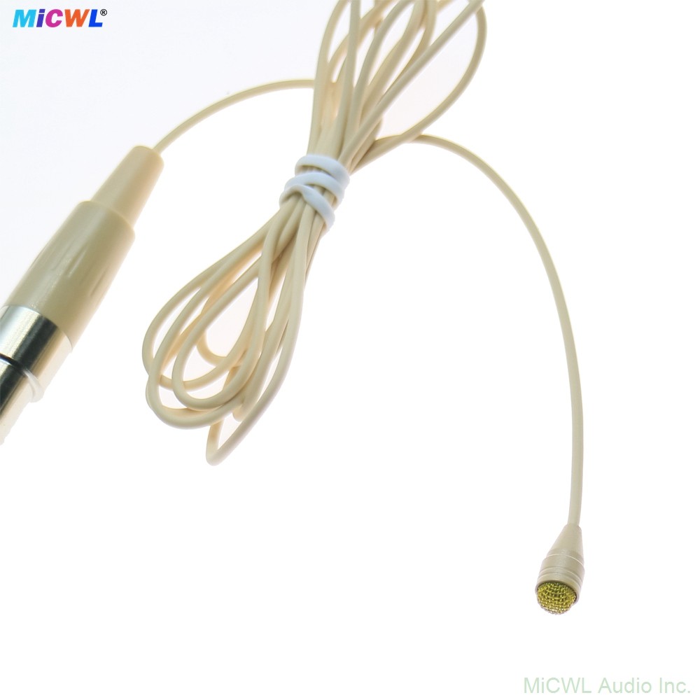 Gold Mic Head D6060 Tie Lavalier Microphone for Shure ULX SLX PGX Wireless Beltpack Mini 4Pin TA4F