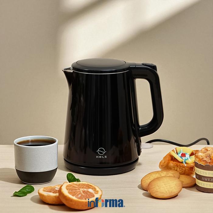 Informa Kels 1 Ltr Savi Teko Listrik - Hitam Pemanas Air Teko Otomatis Pendidih Dapur Minuman