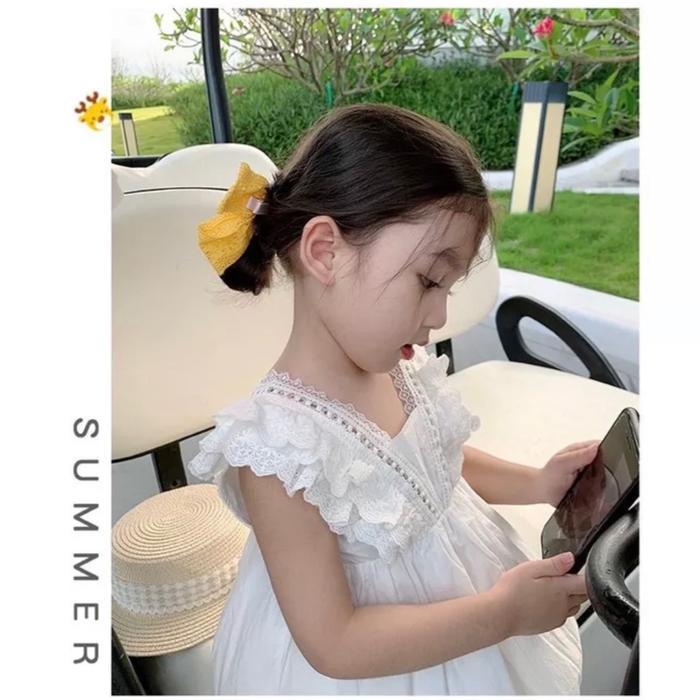 Dress anak perempuan import putih / REA Dress