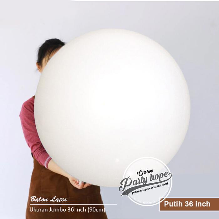 balon latex jumbo PUTIH 36 inch / balon putih dekorasi latex 36 inch