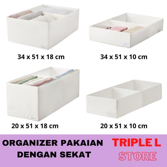 Storage Box Organizer Lemari Pakaian Baju Dengan Sekat