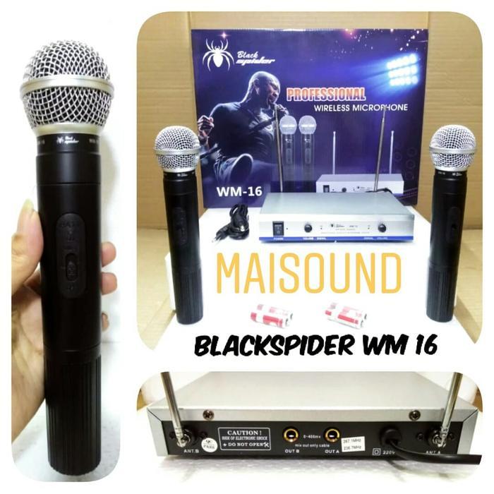 Terlaris Microphone Blackspider WM16 Mic HANDHELD BLACK SPIDER WM 16 Wireless SALE