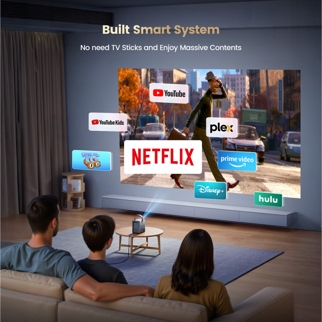 Wimius 600ANSI Mini Projector 4K Laser WiFi6 1080P HD projectors Beam 20W Dolby hy300max Home