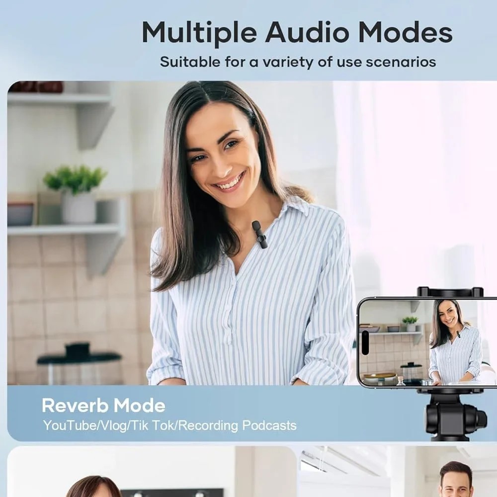 NEW Wireless Lavalier Microphone for Live Streaming/YouTube/TikTok/Facebook Live Noise Reduction Mic