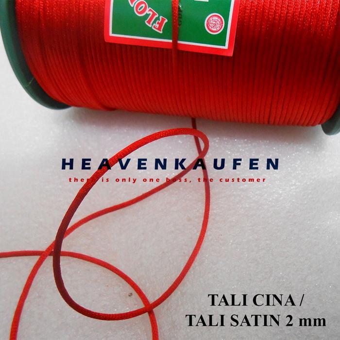 Tali Cina / Tali Satin Cina Diameter 2 mm Warna Merah Harga Per 10 Meter