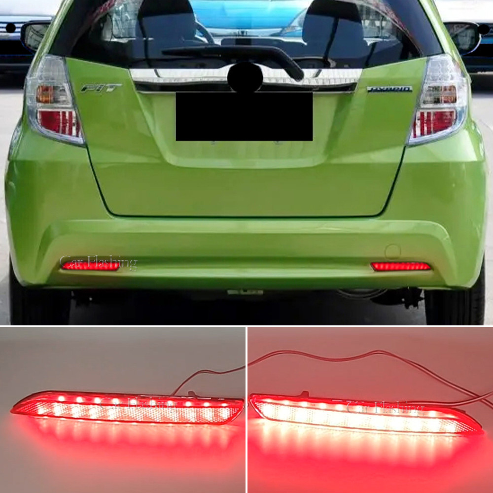 2 Buah Reflektor Lampu Rem Lampu Bumper Belakang LED Mobil untuk Honda JAZZ Fit 2010-2013 CRZ CRV Ac