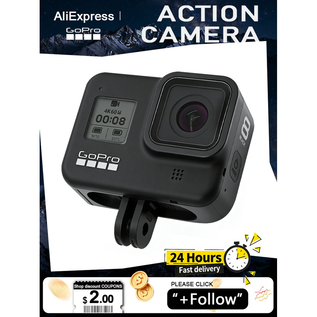 NEW GoPro HERO8 Black Action Camera Go Pro 8 HERO Camera GoPro 4K Camera HERO 8 Digital camera (Eco