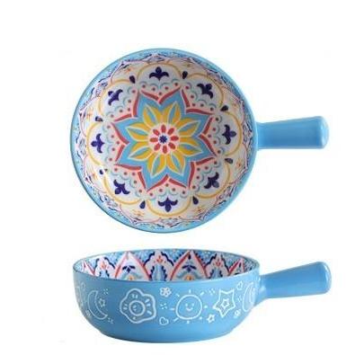 CERAMIC BAKING BOWL WITH HANDLE KERAMIK MANGKOK PANGGANG MANGKUK