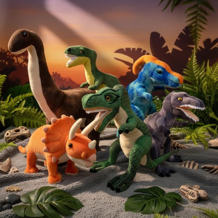Boneka Dinosaurus Dino T-Rex Trex Triceraptops Brontosaurus Raptor Spinosaurus Ukuran Besar & Kecil