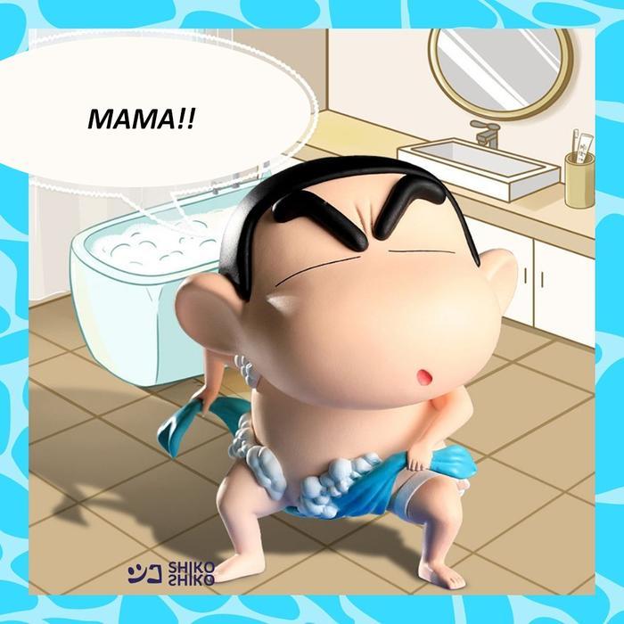 Fgrsc Figure Crayon Shinchan Take A Bath Action Figur Mandi Pahlawan Bertopeng Buddha Belalai Gajah