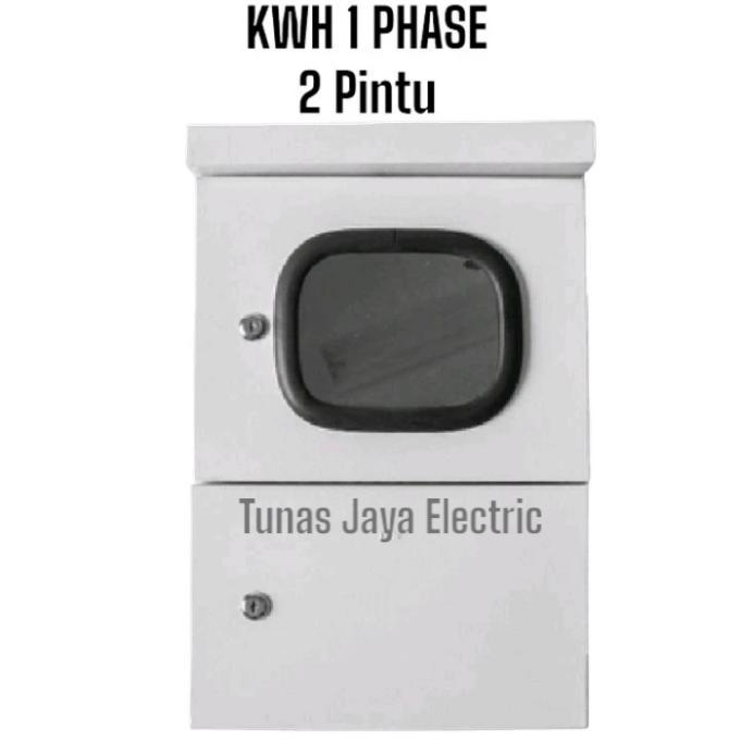 BOX PANEL KWH METER 1PHASE (KACA 2PINTU) MODEL TOPI OUTDOOR ORIGINAL QUALITY