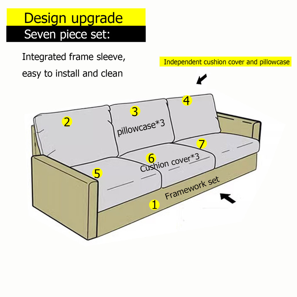 CRIUSJA sofa cover for VIMLE 3seat sofa , vimle sofa cover, velvet Anti-cat Scratch Sofa Cover Cover