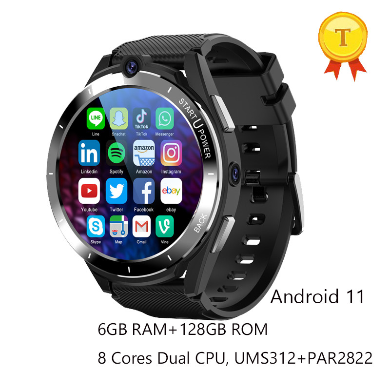 New 4G Full Netcom 6GB RAM 128GB Smart Watch Men women 8 cores Android 11 Dual Chip GPS WiFi 8MP
